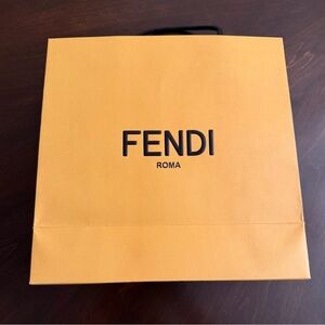 Fendi Mustard Yellow shopping bag 10x7.5x3